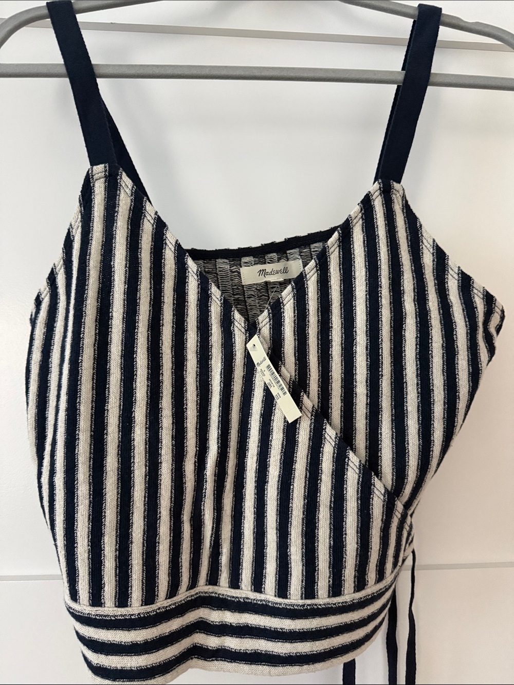 Madewell Navy & Cream Striped Wrap Cami